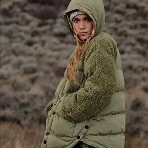 Anthropologie Pilcro Olive Green Puffer Jacket